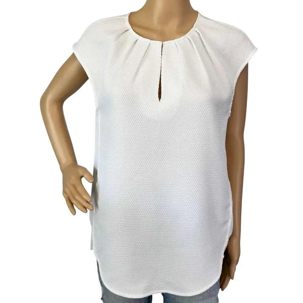 J. Crew Honeycomb Cocoon Top White C3654 Size 4